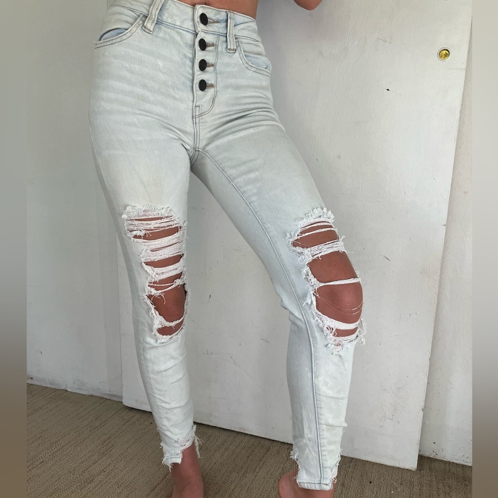 American Eagle skinny ripped jeans